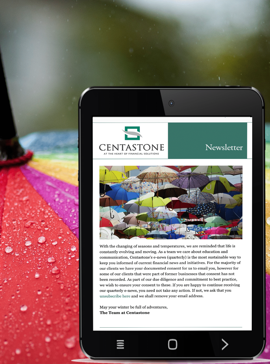 Centastone Mailchimp newsletter, Auckland NZ from Outbox Ltd