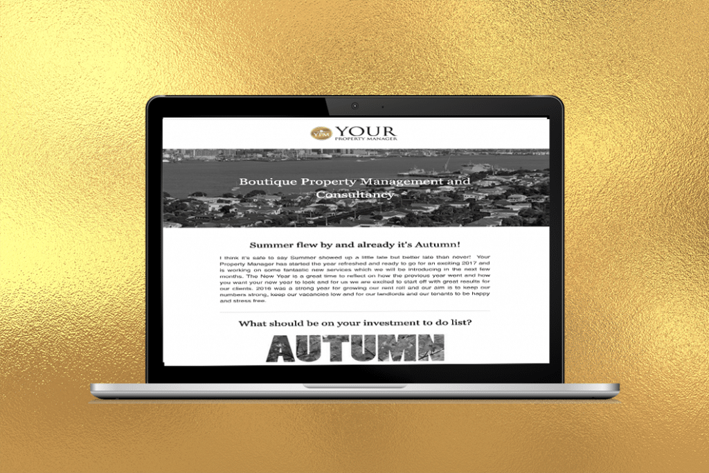 Your Property Manager Mailchimp newsletter Auckland NZ