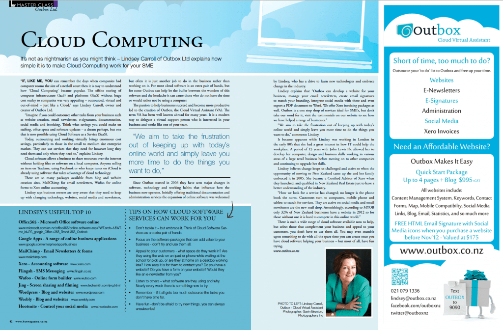 Her Magazine Masterclass on Cloud Computing with Lindsey Carroll, Outbox Ltd 2012